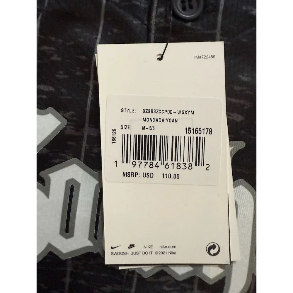 Chicago White Sox Moncada #10 Southside Nike Baseball Jersey Boys M Black Button